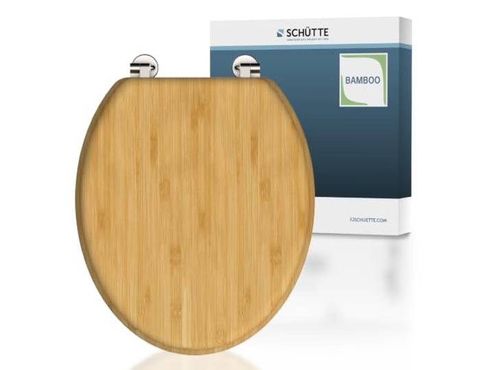 SCHÜTTE Abattant WC Bamboo en bambou massif\, abattant de WC durable en bois de bambou\, compatible avec toutes les toilettes courantes\, très grande résistance au poids\, testée jusqu'à 150 kg