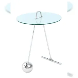 Lalee.Avenue Kayoom Beistelltisch Pendulum 525 Silber / Weiß, 46cm (L/T) x 46cm (B) x 60cm (H)