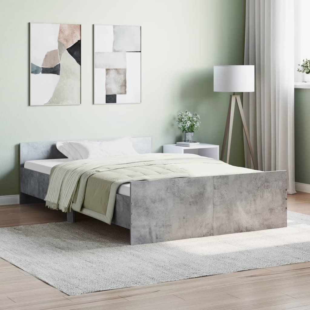 Bettgestell für ein 120x190 cm großes Bett - Betonfarbe - mit Lattenrost - Plattformgestell