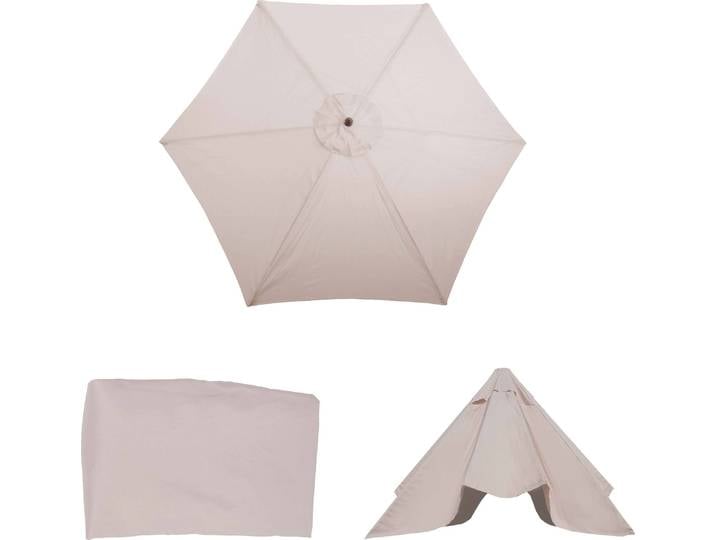 Housse de rechange pour parasol Florida\, housse de rechange pour parasol\, Ø 3m polyester 6 baleines ~ crème