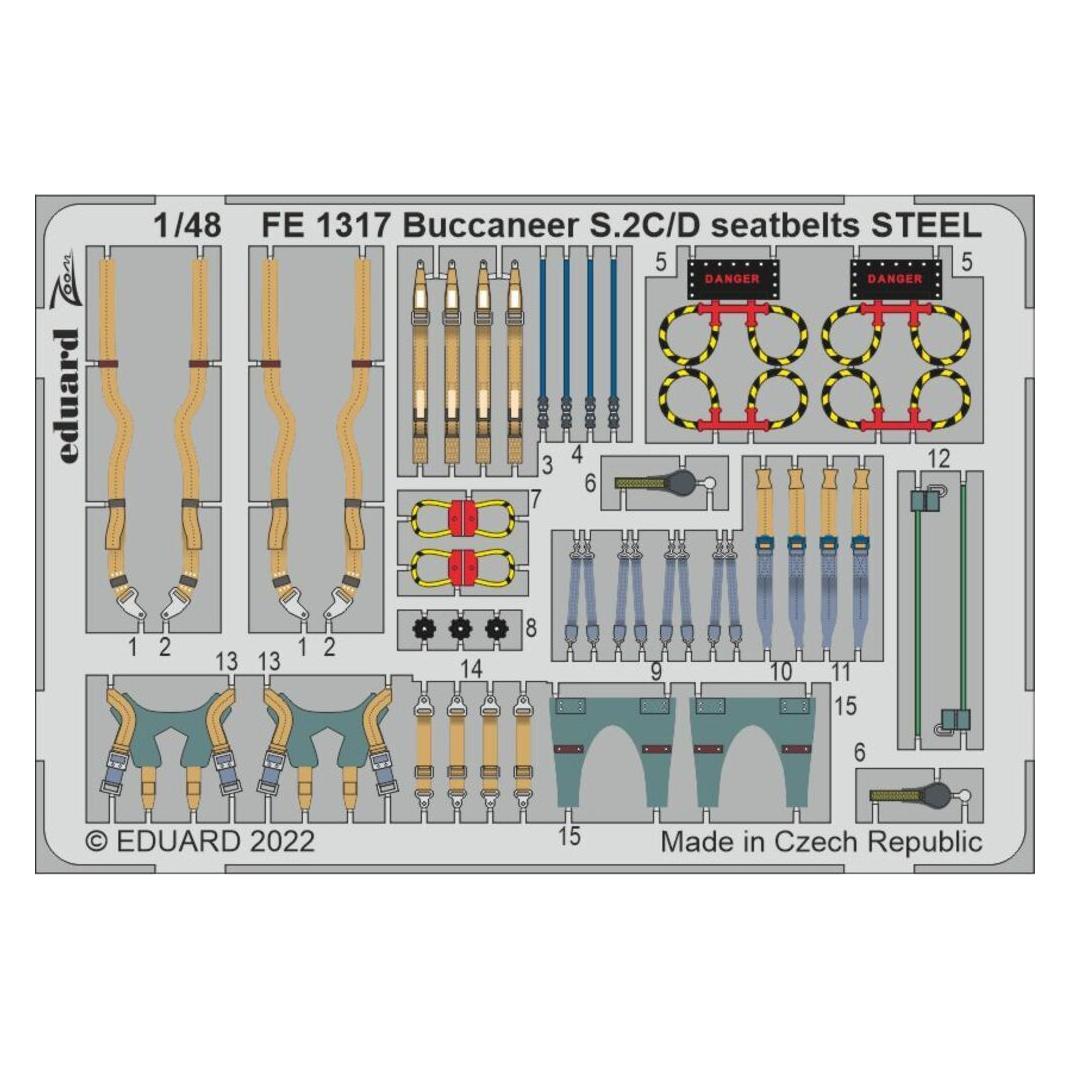 Eduard Buccaneer S.2C/D seatbelts STEEL for AIRFIX (FE1317)