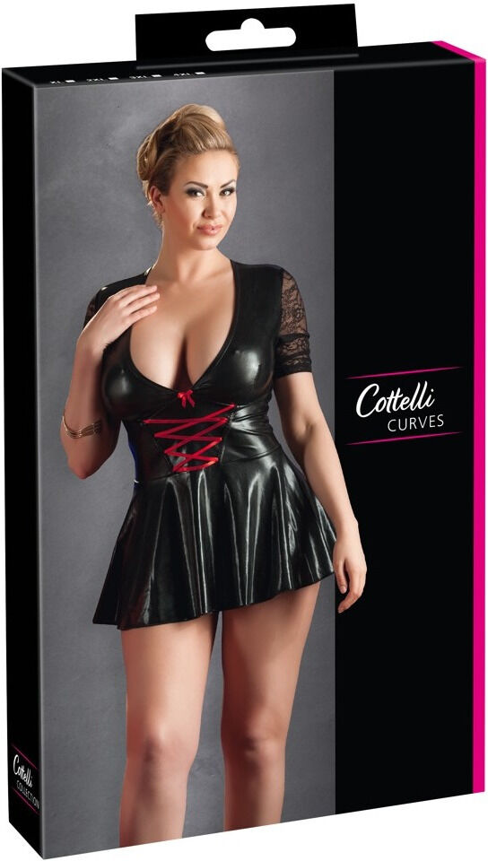 Cottelli CURVES Robe avec laçage rouge sur décolleté plongeant