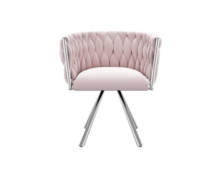 Komhtom Schminkstuhl 1St in Rosa mit vier Stützbeine aus Metall, Pink, 54x72x59 cm, Esszimmer, Stühle, Esszimmerstühle