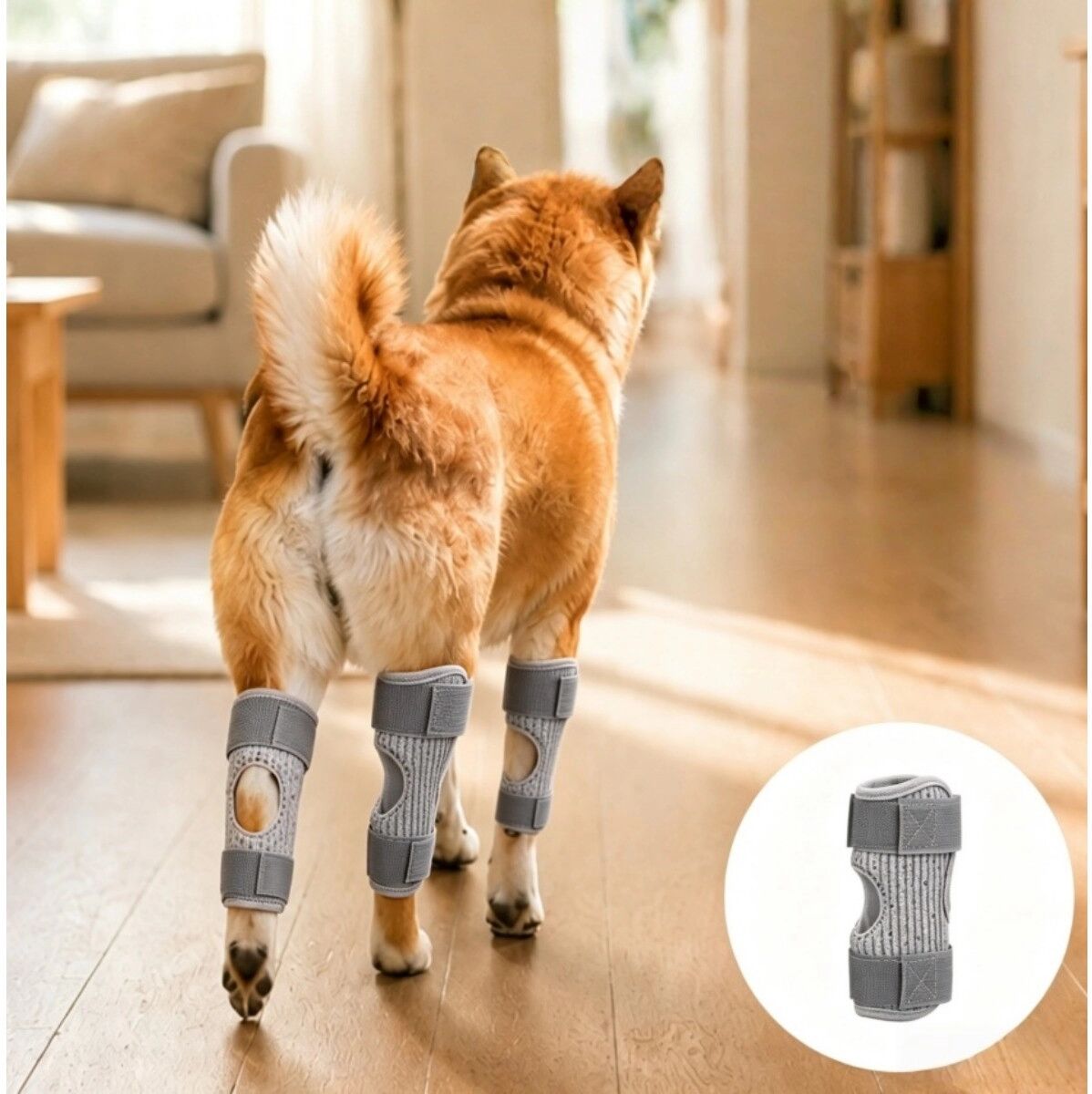 INF Hundekniebandagen im 2er-Set – Atmungsaktiver Polyester-Gelenkschutz und Beinschutz M