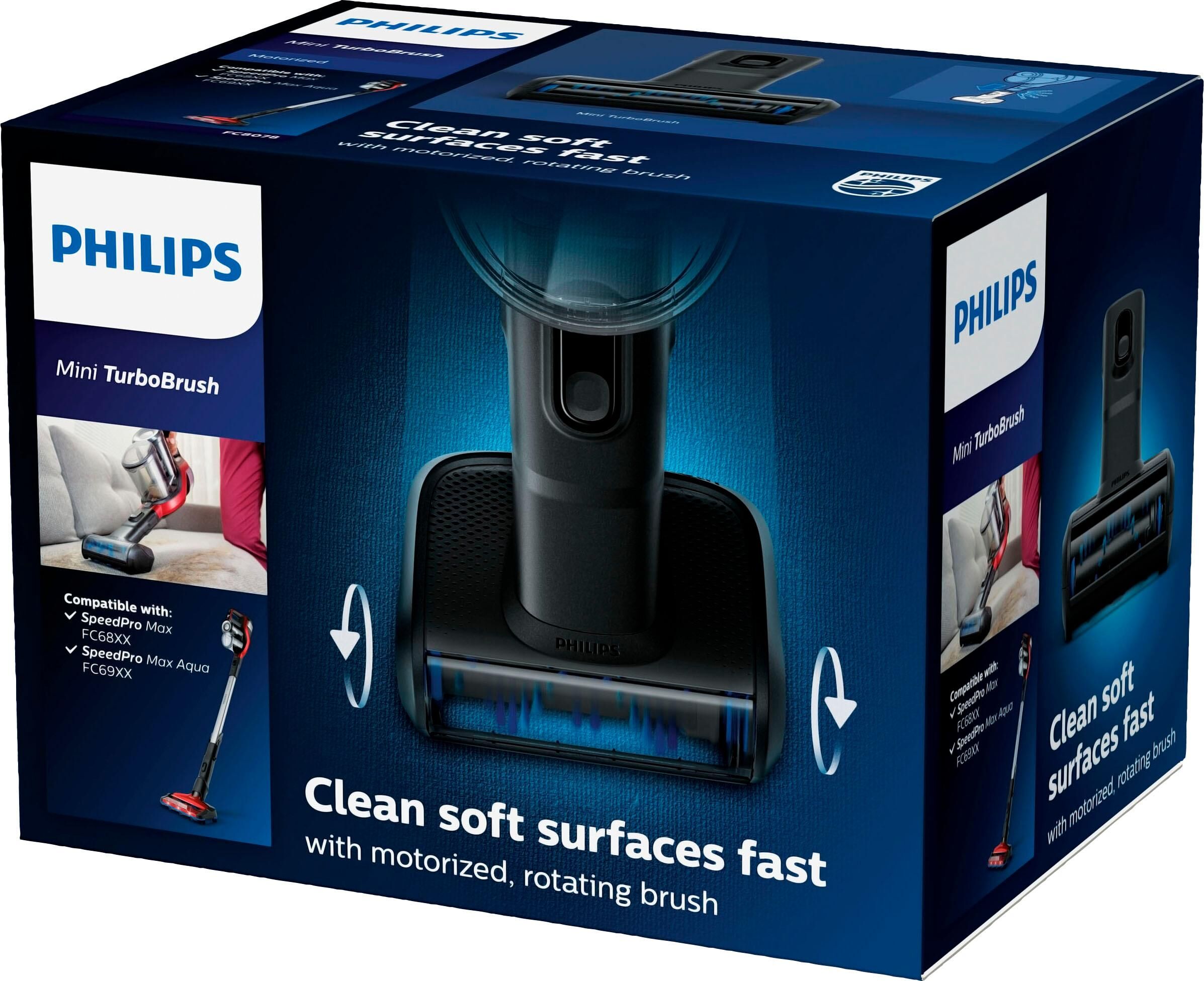 Philips Mini-Turbobürste "FC8078/01", schwarz, B:15cm H:20cm T:15cm, Staubsaugerdüsen, ideal zum Entfernen von Tierhaaren, Mini-Turbobürste