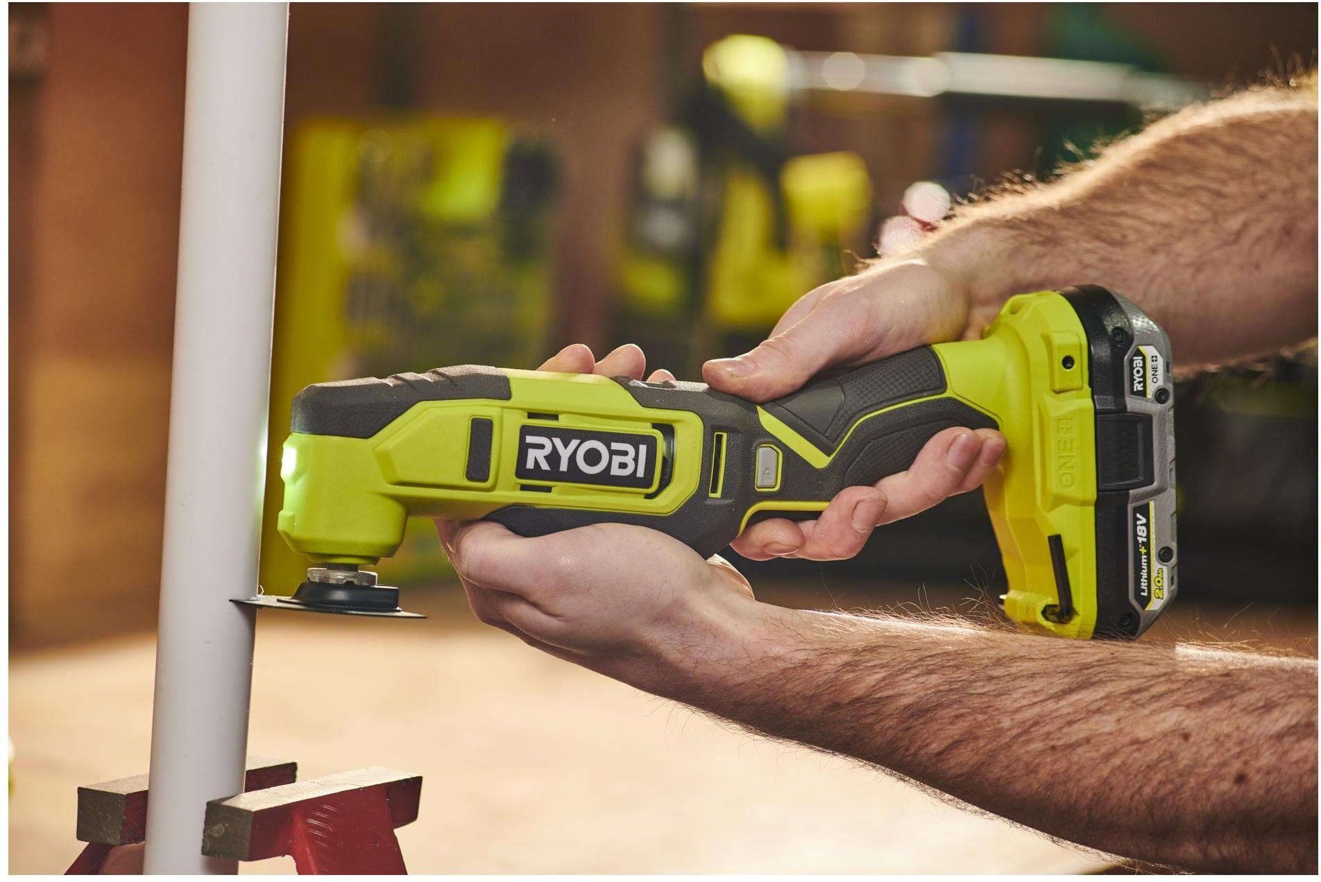 Akku-Multifunktionswerkzeug RYOBI "RYOBI RMT18-0, 18 V, Solo", grün, Multifunktionswerkzeug-Maschinen, Akku-Multifunktionswerkzeug grün Einheitsgröße