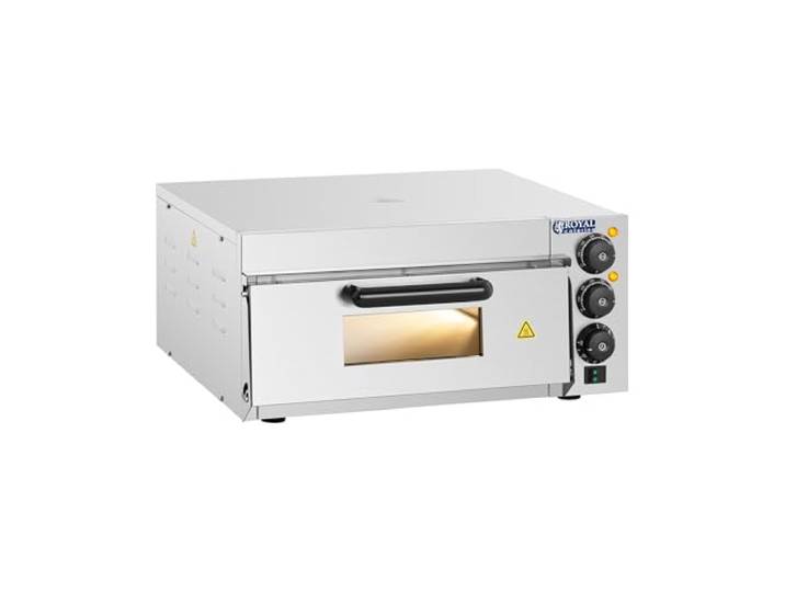 Royal Catering RCPO-2000-1PE Pizzaofen elektrisch 2000W 1 Kammer Pizzabackofen Pizza Ofen Schamotte Schamotteboden