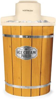 Nostalgia 6-Qt Light Wood Bucket Ice Cream Maker