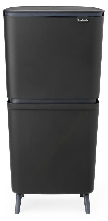 Brabantia SortUp Hi Afvalbak voor afvalscheiding, 20 + 25 liter, donkergrijs