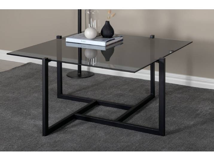 Couchtisch Donna - mit Glas-Tischplatte - Hell-Holz - Luxusbetten24