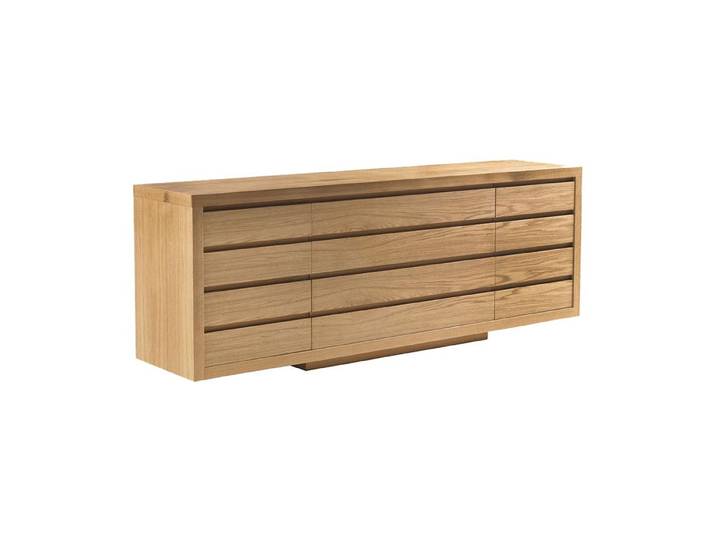 RIVA 1920 commode avec 12 tiroirs KYOTO (Chêne sans nouds - bois massif)