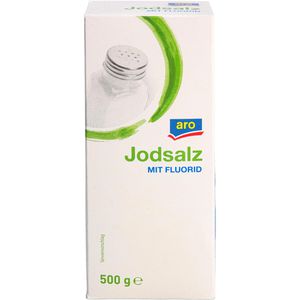 Aro Salz Jodsalz, in der Schachtel, feines Siedesalz aus Deutschland, mit Fluorid, 500 g