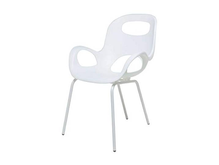 Umbra OH Chair, Bequemer Stuhl für den Innen- und Außenbereich, Wetterbeständig, Weiß