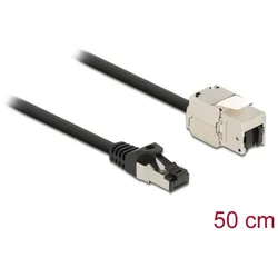 DELOCK Kabel RJ45 Stecker zu Keystone Modul RJ45 Buchse 50cm