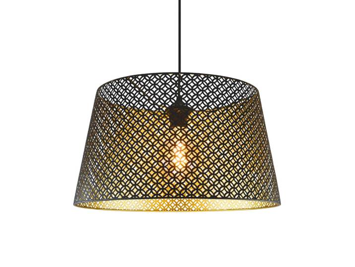 Suspension en métal perforé noir intérieur doré