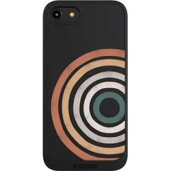 Nivocase Handyhülle für Apple iPhone 8 Hülle NIVOpure Case Schwarz Kreise Regenbogen Wasserfarbe (Apple iPhone 8), Smartphone Hülle, Mehrfarbig, Schwarz