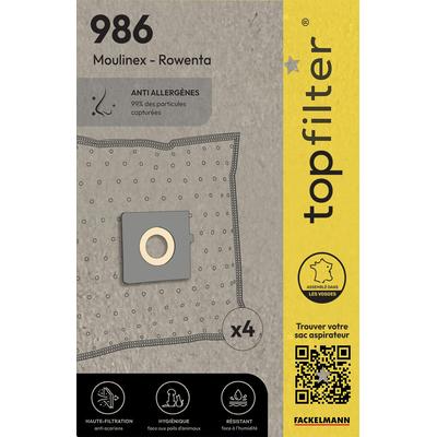 Top Filter 4er-Pack Staubsaugerbeutel für Rowenta und Moulinex TopFilter Premium
