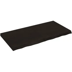 vidaXL Waschtischplatte Dunkelbraun 120x60x(2-6)cm Massivholz