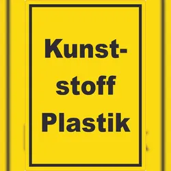 HB-Druck Kunststoff Plastik Mülltrennung Aufkleber mit Text A7 (74x105mm)