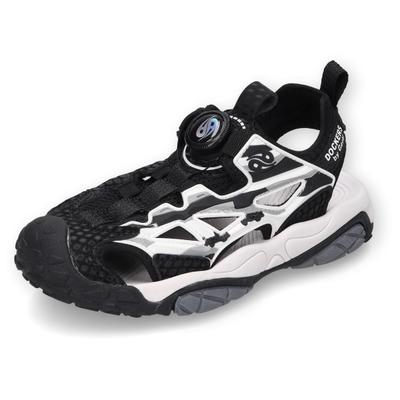 Sandale DOCKERS BY GERLI, Jungen, Gr. 34, Textil, schwarz-weiß (schwarz, weiß), Synthetik, Textil, Schuhe Sandale, Slip-On Sneaker, Sandale, Trekking Schuh mit Drehverschluss