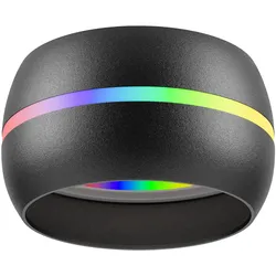 ledscom.de Deckenleuchte / Lampenfassung FUNT, schwarz matt, 90mm Ø + RGB Leuchtmittel warmweiß - kaltweiß (2900 - 6200)