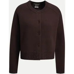 Strickcardigan mit Rundhals 913-DARK CHOC S