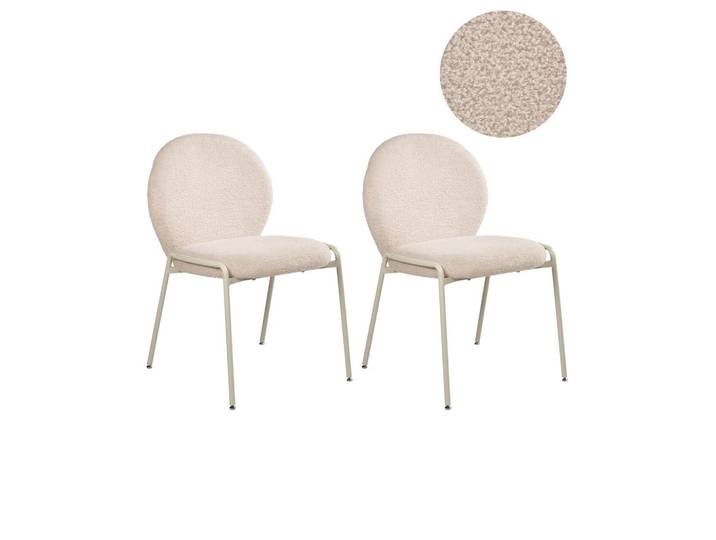 STUHL 2er-Set Bouclé Hellbeige Ellie
