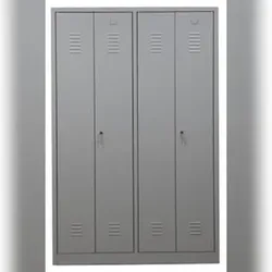 PROREGAL Garderobenspind Camel | 4-Fächer & 2-Schlösser| HxBxT 180x117x50 cm | Zylinderschloss | Grau