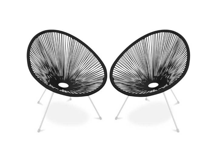 Pack Fauteuil Acapulco x2 - Piétement Blanc - Nouvelle Édition Noir