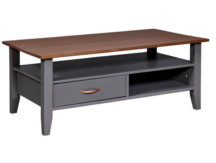 Couchtisch Niclas Massivholz grau/braun 115x45x60 cm