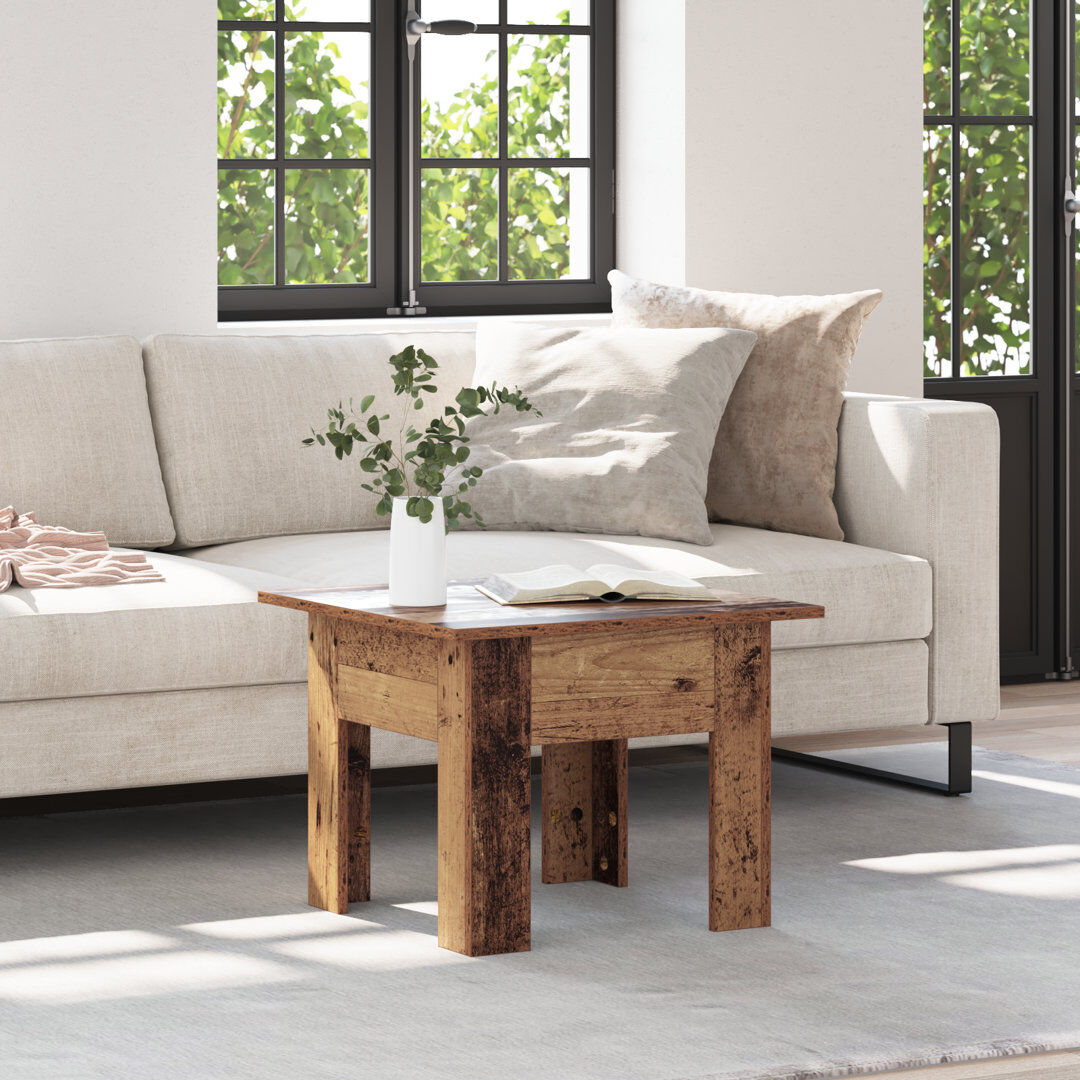 17 Stories Coffee Table Engineered Wood Old Wood 48cm H X 55cm W X 55cm D