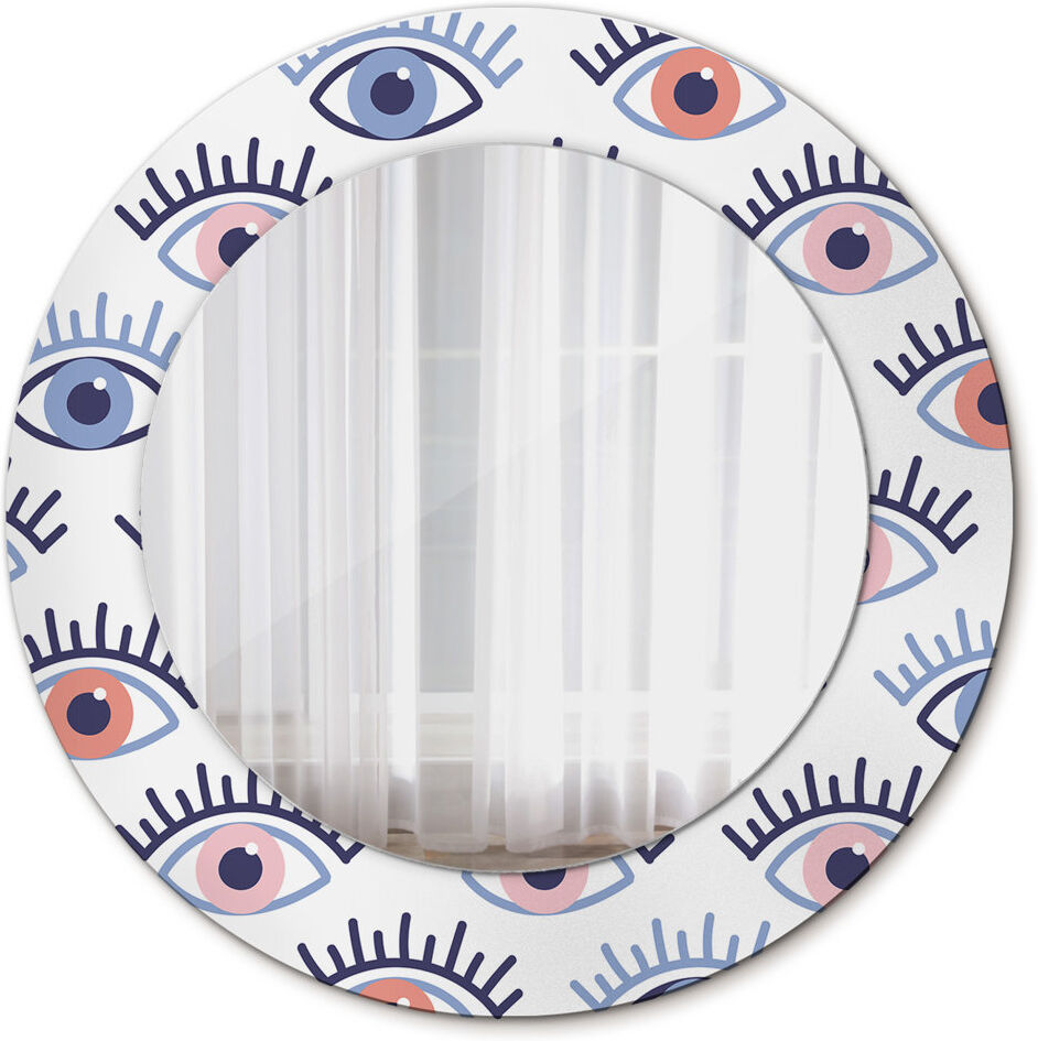 East Urban Home Huldar Glass Flat Mirror Blue Modern Eyes Style 50cm H x 50cm W
