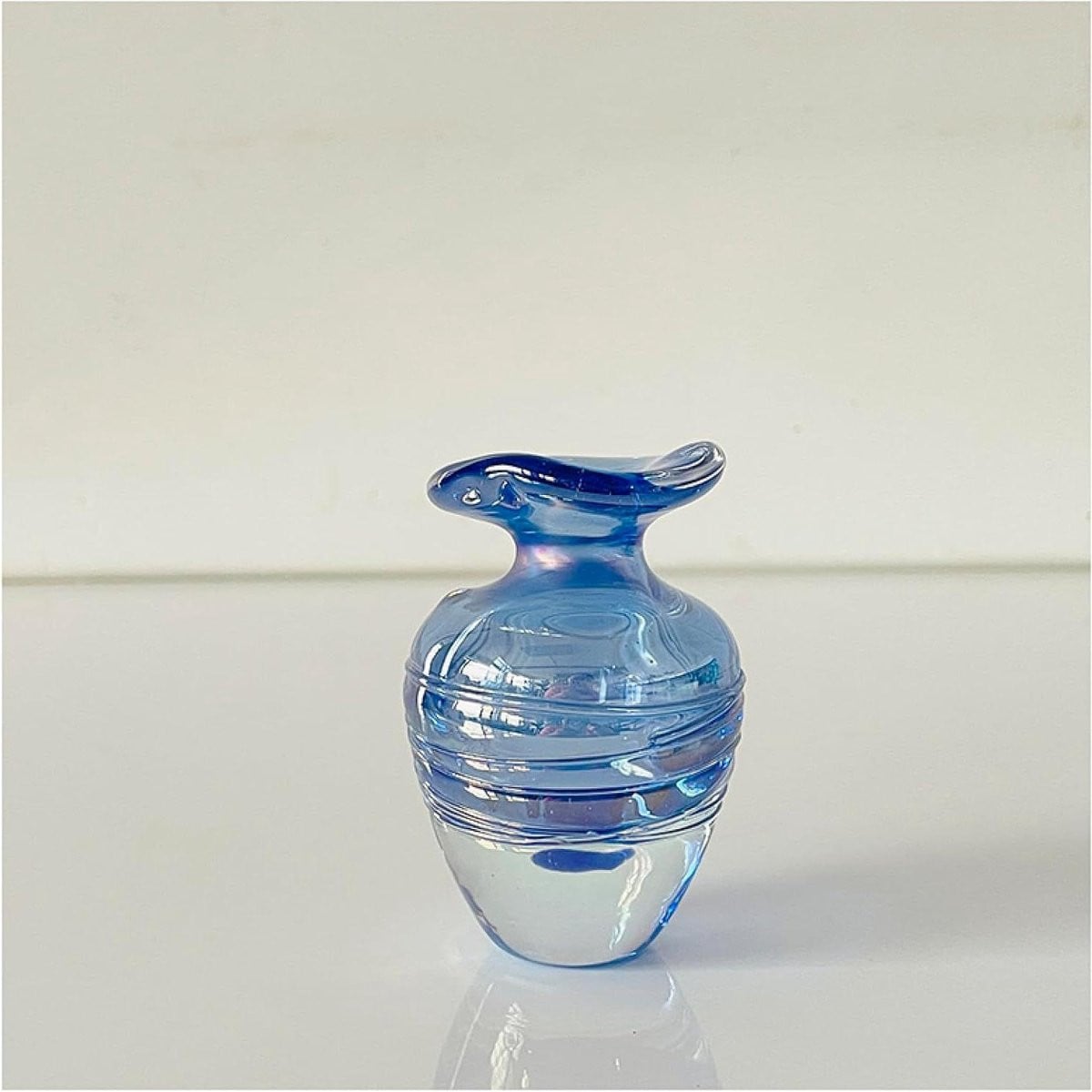 Blauwe handgemaakte mondgeblazen glazen vaas decoratief sculptuur Hoogte: 105 cm