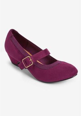 Extra Wide Width Women's The Stone Pump by Comfortview in Eggplant (Size 11 WW)