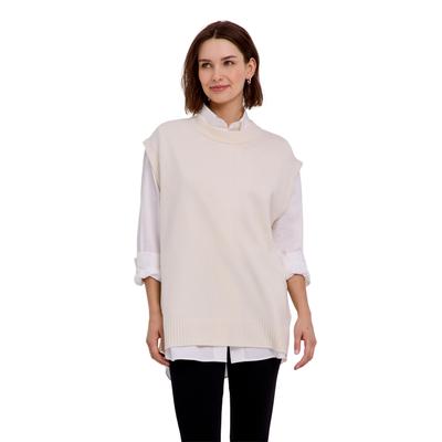 Pullunder FALKE "FALKE Pullunder", Damen, Gr. XS, beige (off, weiß (2040)), Pullover Pullunder