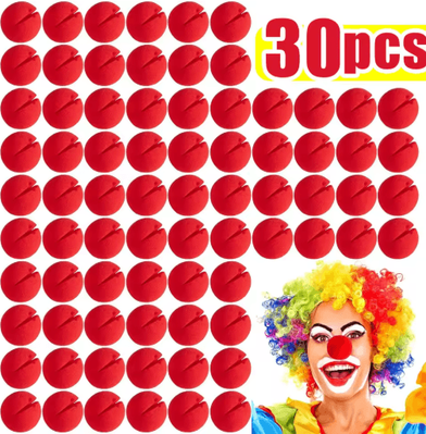 Inspire Picks Red Foam Clown Nose Soft DIY Cosplay Costume Prop For Parties, Halloween & Circus Performances 30pcs