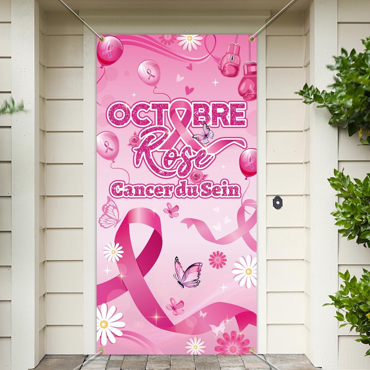 Dailygoods Deurbannière met Rozen Decoratie - 180 x 90 cm