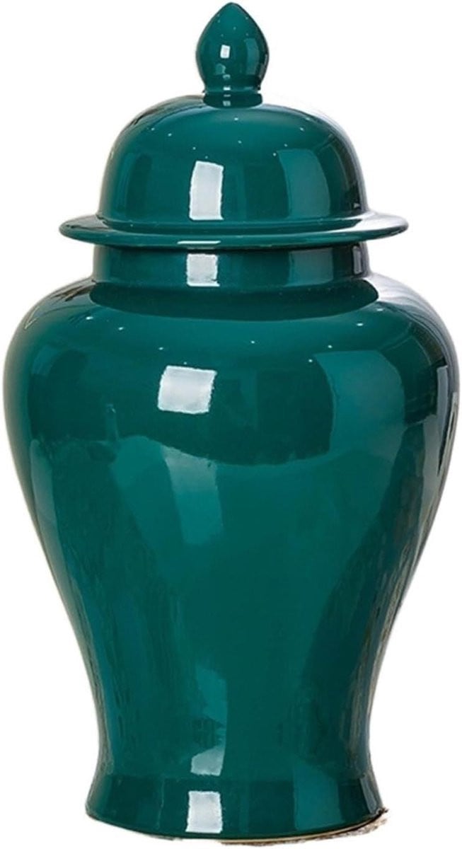 Elegante retro groene keramische vaas voor woondecoratie