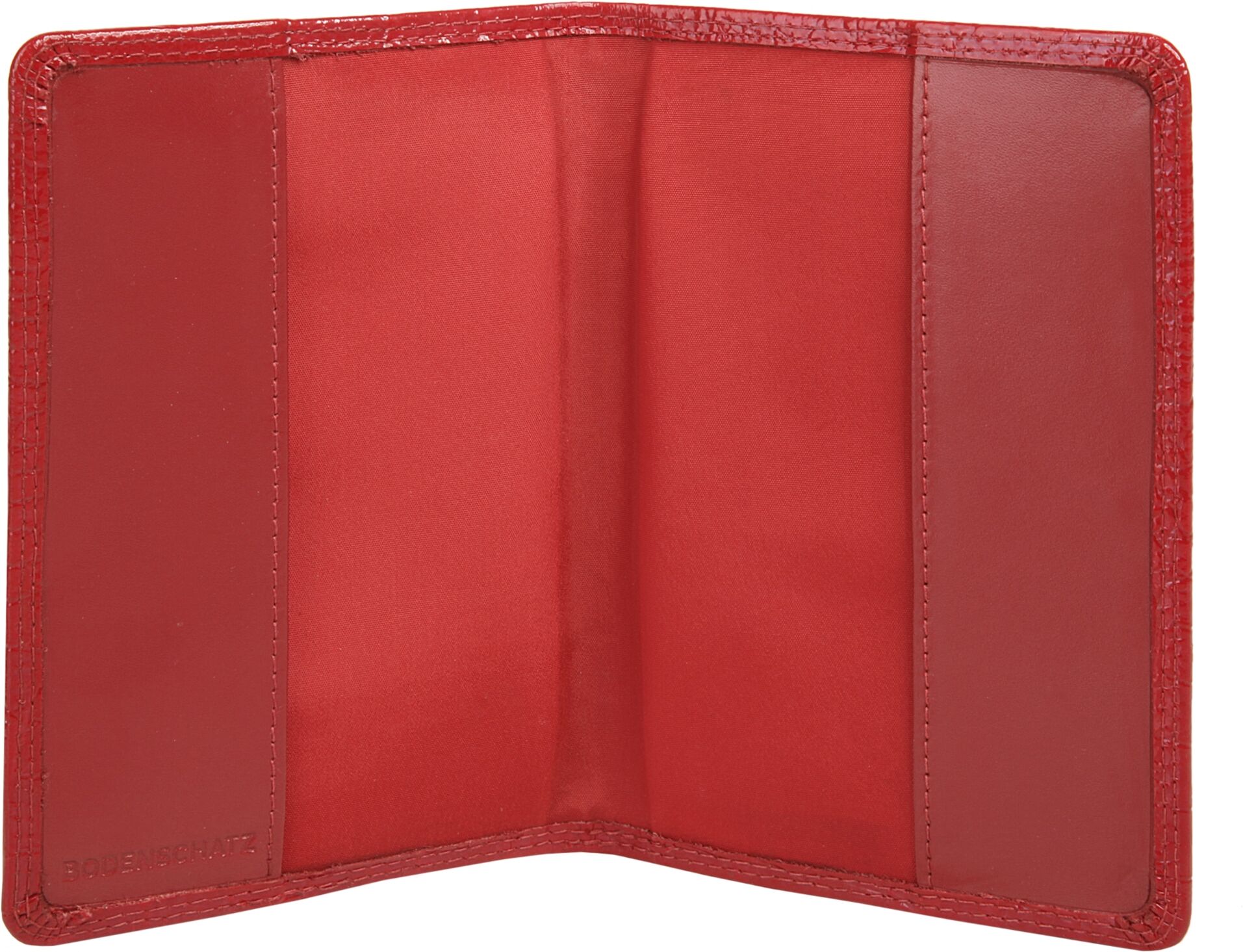 Brieftasche BODENSCHATZ "BODENSCHATZ Damen echt Leder", Damen, rot, Leder, glänzend, Kleinlederwaren Brieftasche, echt Leder