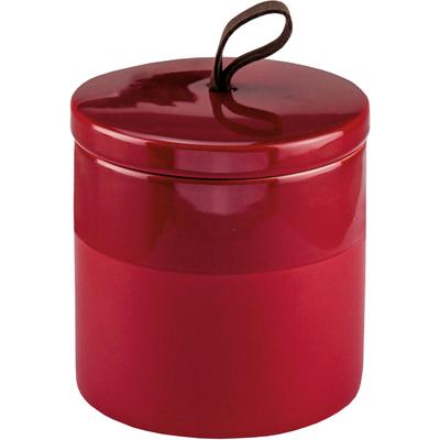 Aufbewahrungsdose KLEINE WOLKE "Deep", rot (granat), B:9cm H:10cm T:8,4cm, Keramik, Aufbewahrungsboxen, Wattedose aus Keramik