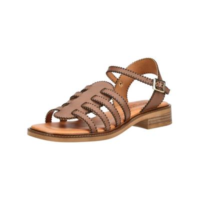 Riemchensandale EVERYBODY "Everybody Sandalen Leder", Damen, Gr. 39, braun (cuoio), Leder, Schuhe Riemchensandale