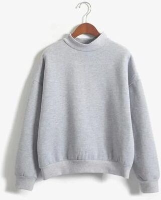 Uplifted Finds Women Korean Style O Neck Knitted Pullover Sweatshirt Thick Loose Fit Candy Color Hoodie l gray