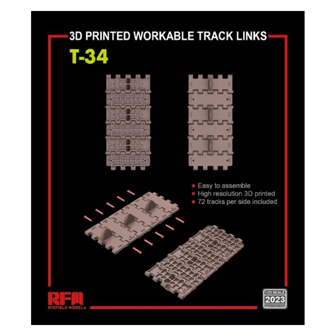 Rye Field Model Workable track links for T-34 (3D printed ) (2023)