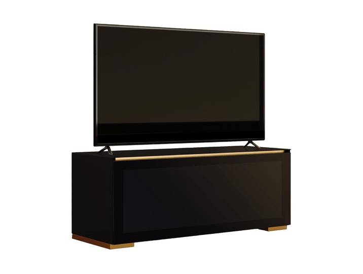 MUNARI meuble TV GENOVA GE 126 GE126NE (Noir mat - Verre)