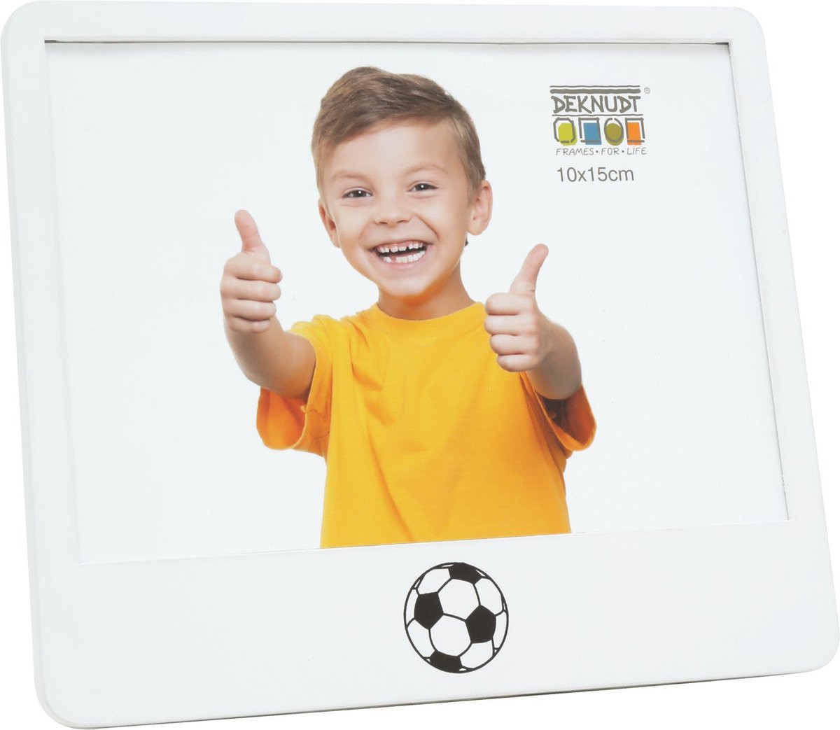 Deknudt Frames fotolijst met voetbal motief wit 10x15 cm