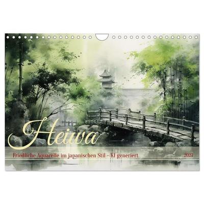 Heiwa - Friedliche Aquarelle im japanischen Stil (Wandkalender 2027 DIN A4 quer), CALVENDO Monatskalender