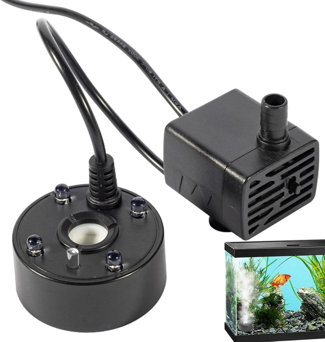 Zwarte Ultrasone Vijver Vernevelaar - Waterverstuiver Mistmaker voor Decoratieve Sfeer - 5W 5V