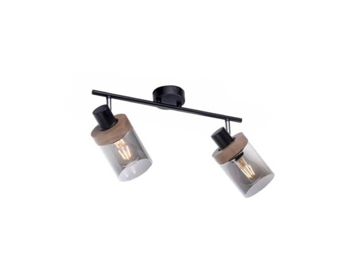 LeuchtenDirekt Deckenleuchte - Braun - Grau - Schwarz - Glas - Holz - Metall - 2-flammig - B 64 cm