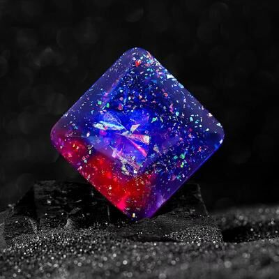 Inspired Finds Flipo Flip Kinetic Skill Rotating Fidget Spinner Toy Desktop Stress Reliever galaxy Purple Blue