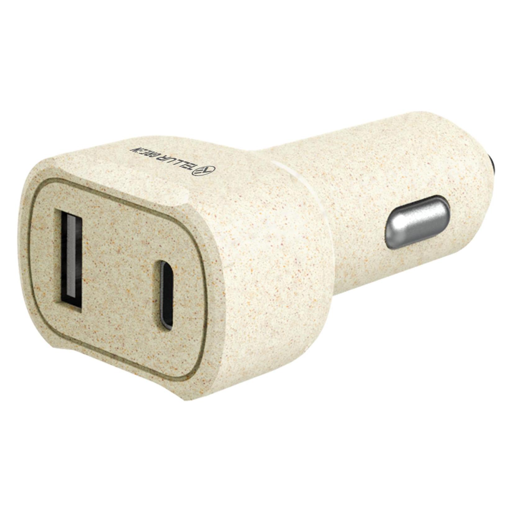Tellur Grünes Autoladegerät, 36 W, 6 A (PD18W + QC3.0), cremefarben (TLL151341)